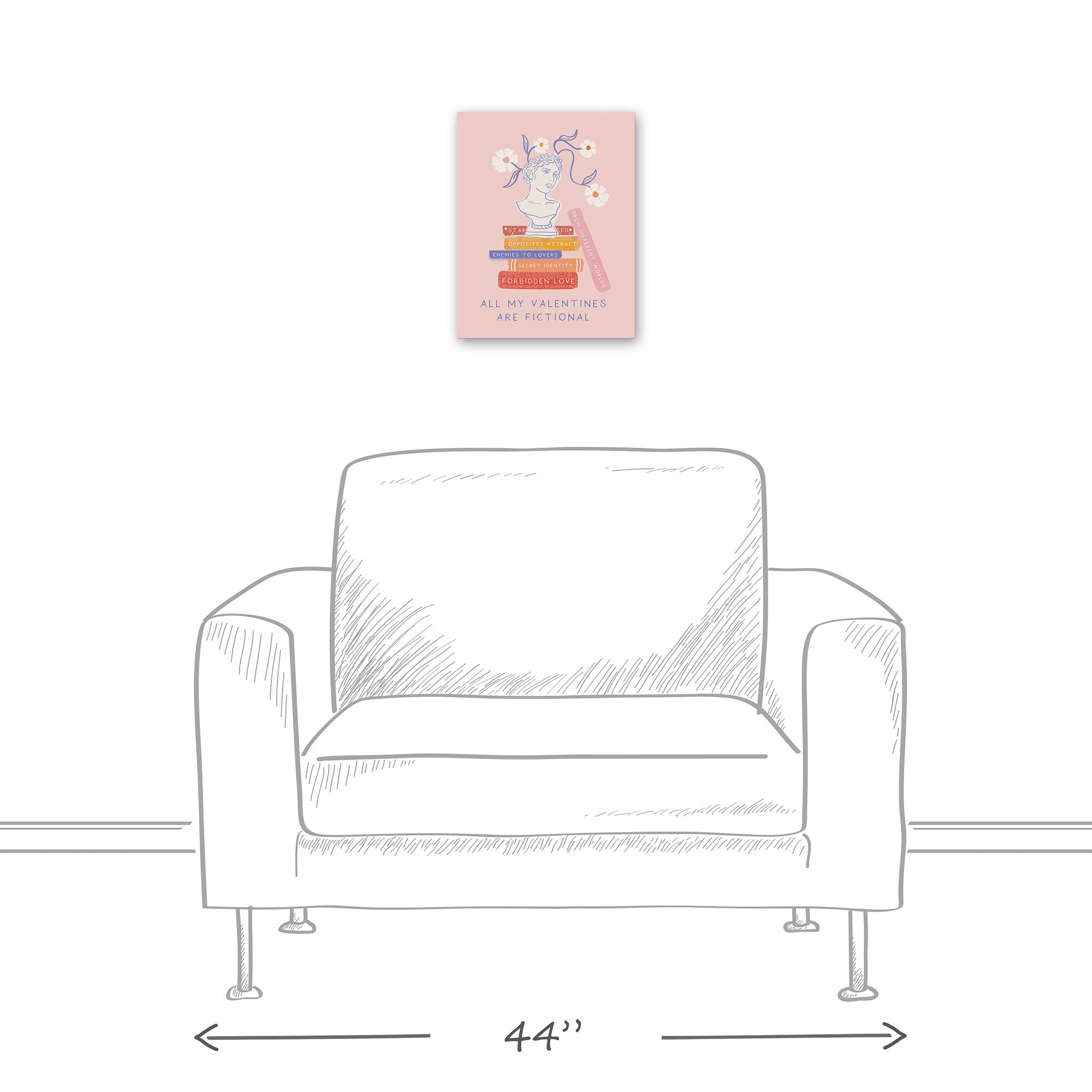 14" My Valentines are Fictional Canvas Wall Art
